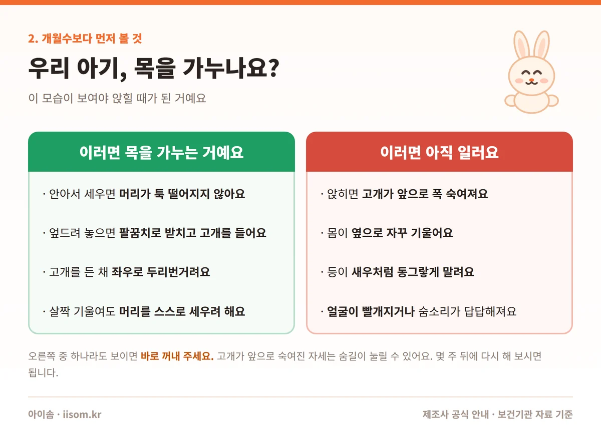범보의자 사용시기 목 가누기 확인법