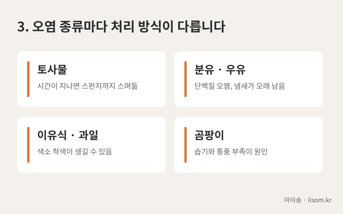 카시트 오염 종류별 차이 정리