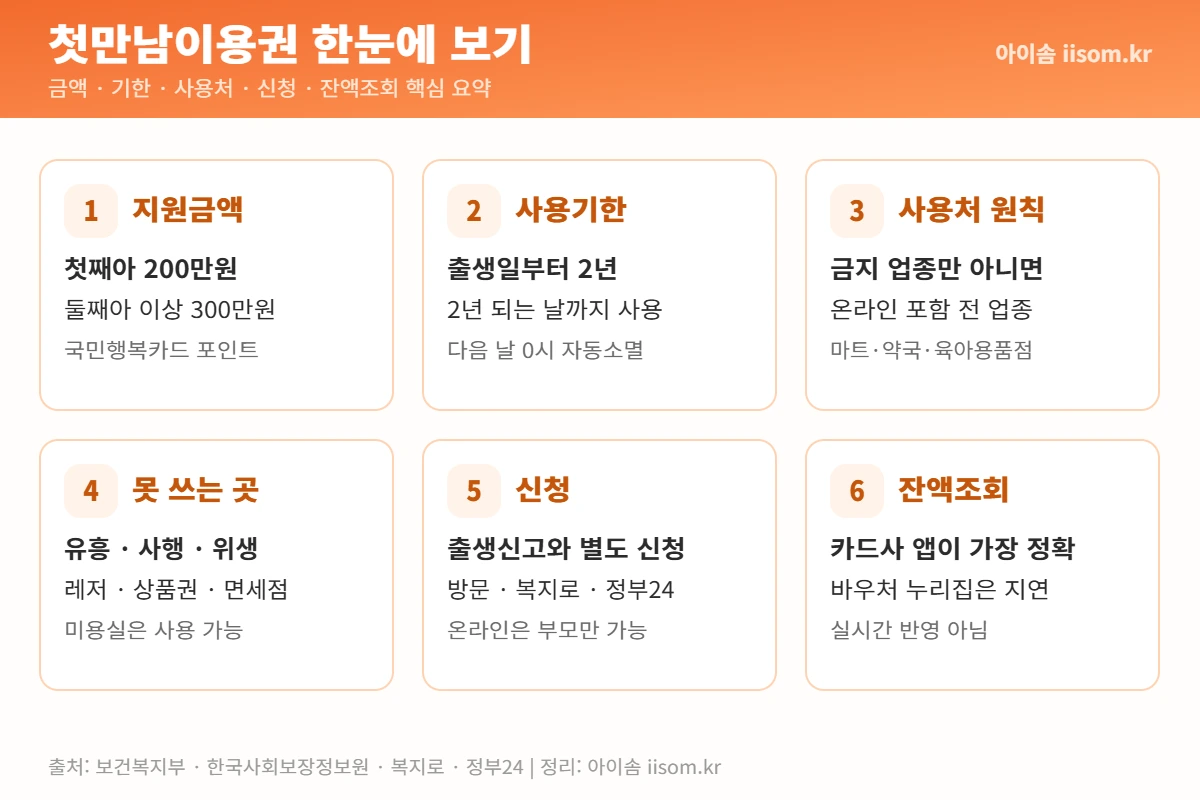 첫만남이용권 한눈에 보기 요약