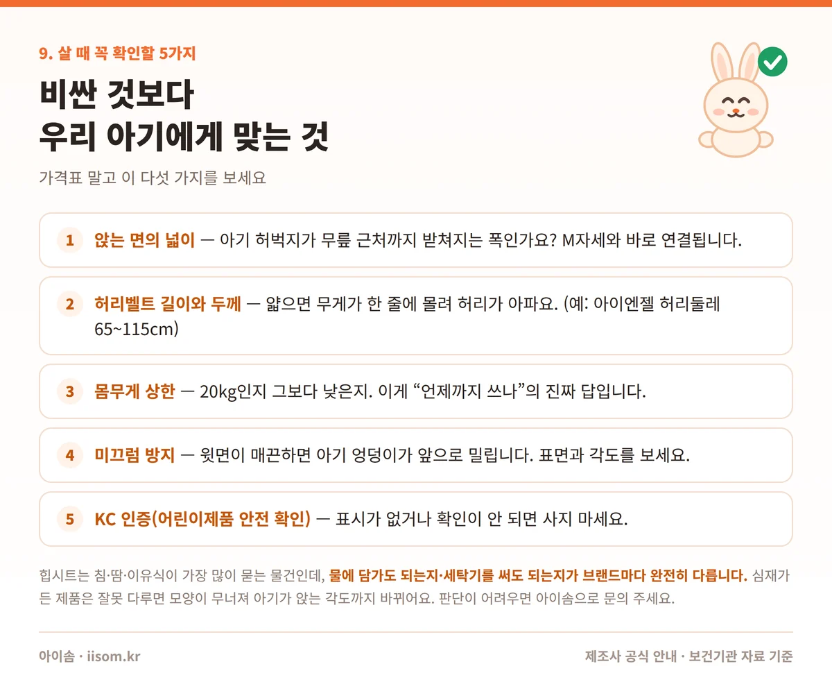 힙시트 구매 전 확인할 5가지 체크리스트